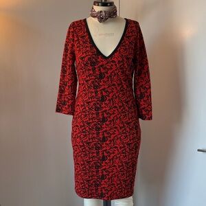 Plenty by Tracy Reese V-Neck Red and Black Dress
